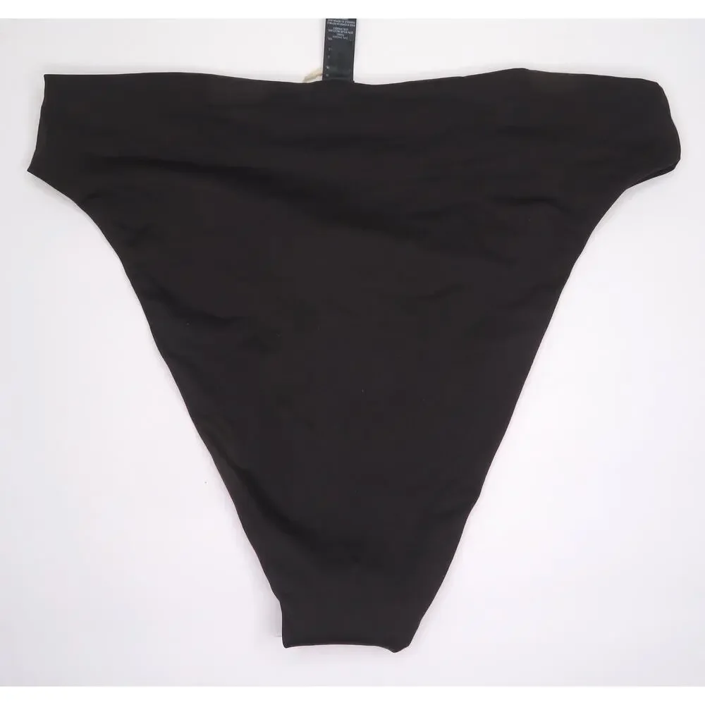 Copied - Nwt SKIMS Onyx Recycled Swim Mid Waist Bottom Sz M